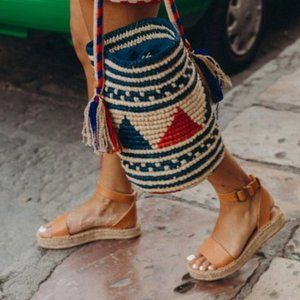 Soludos Sz 10 Cadiz Camel Leather Espadrille Ankle Strap Sandal NWOT